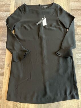 Brand New! Banana Republic Black Long-Sleeve Shift Dress with Flounce Cuffs